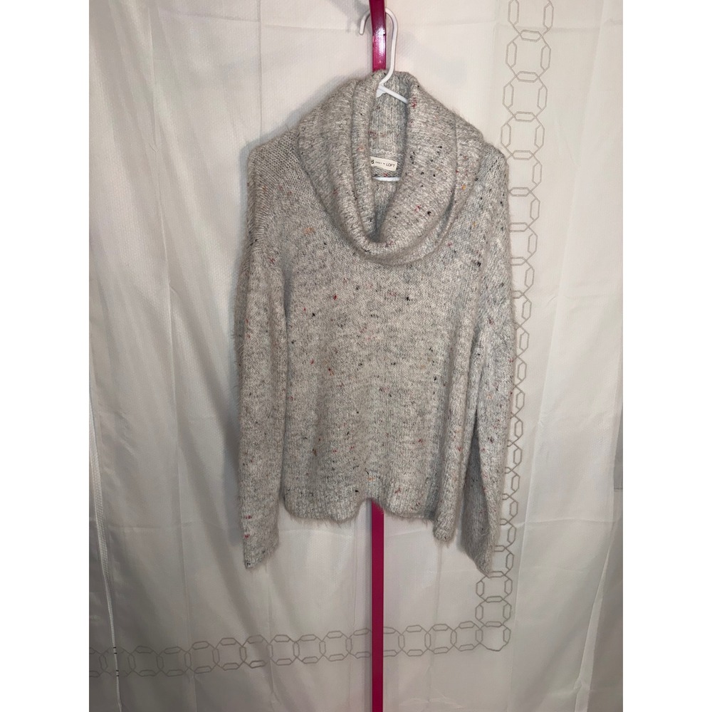 LOFT Grey‎ Speckled Cowl Neck Sweater Women's Size L